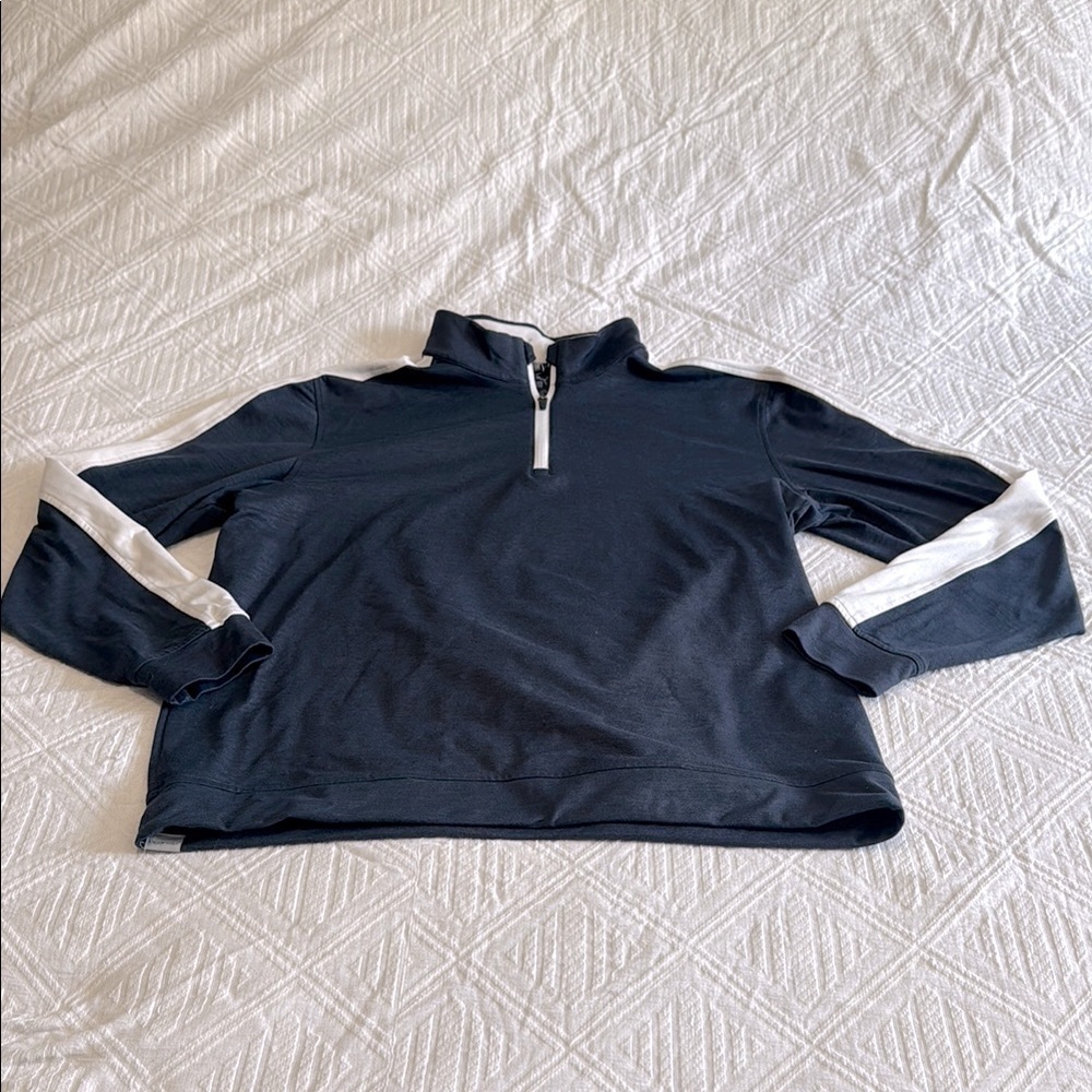 Puma Pure 2.0 Blue and White 1/4 Zip Pullover Size Large